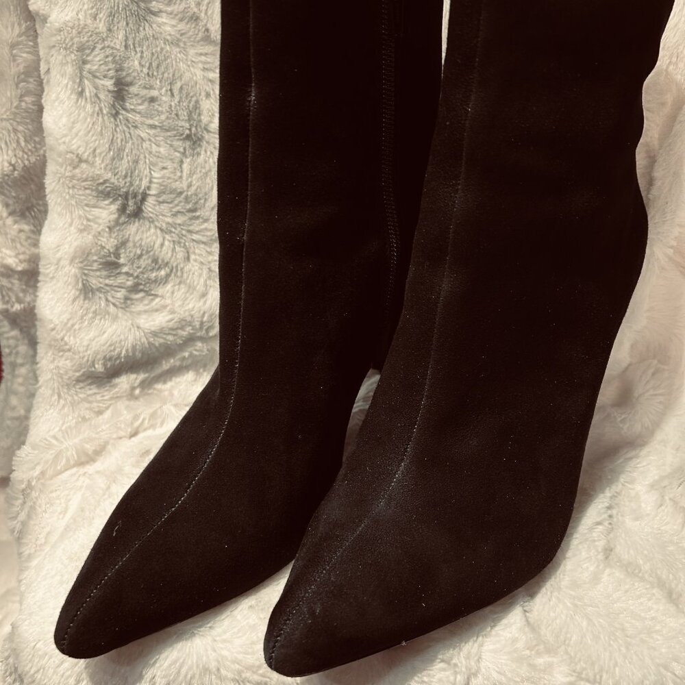 Carlos Santana Black Sued Bootie High Ankle